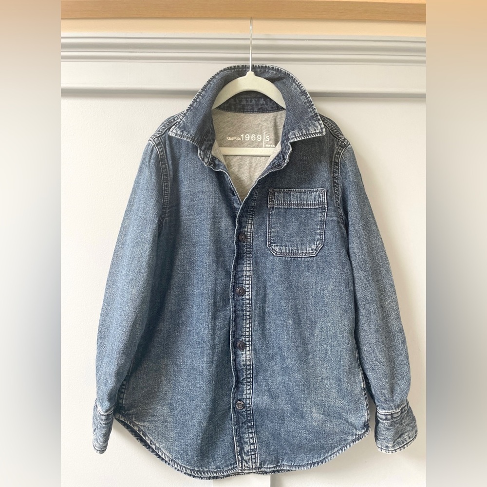 Boys Size S Gap Denim Lined Shirt